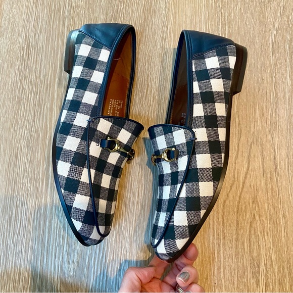Coach Haley Loafer with Gingham Print in Navy/Chalk 6.5 - Picture 10 of 10
